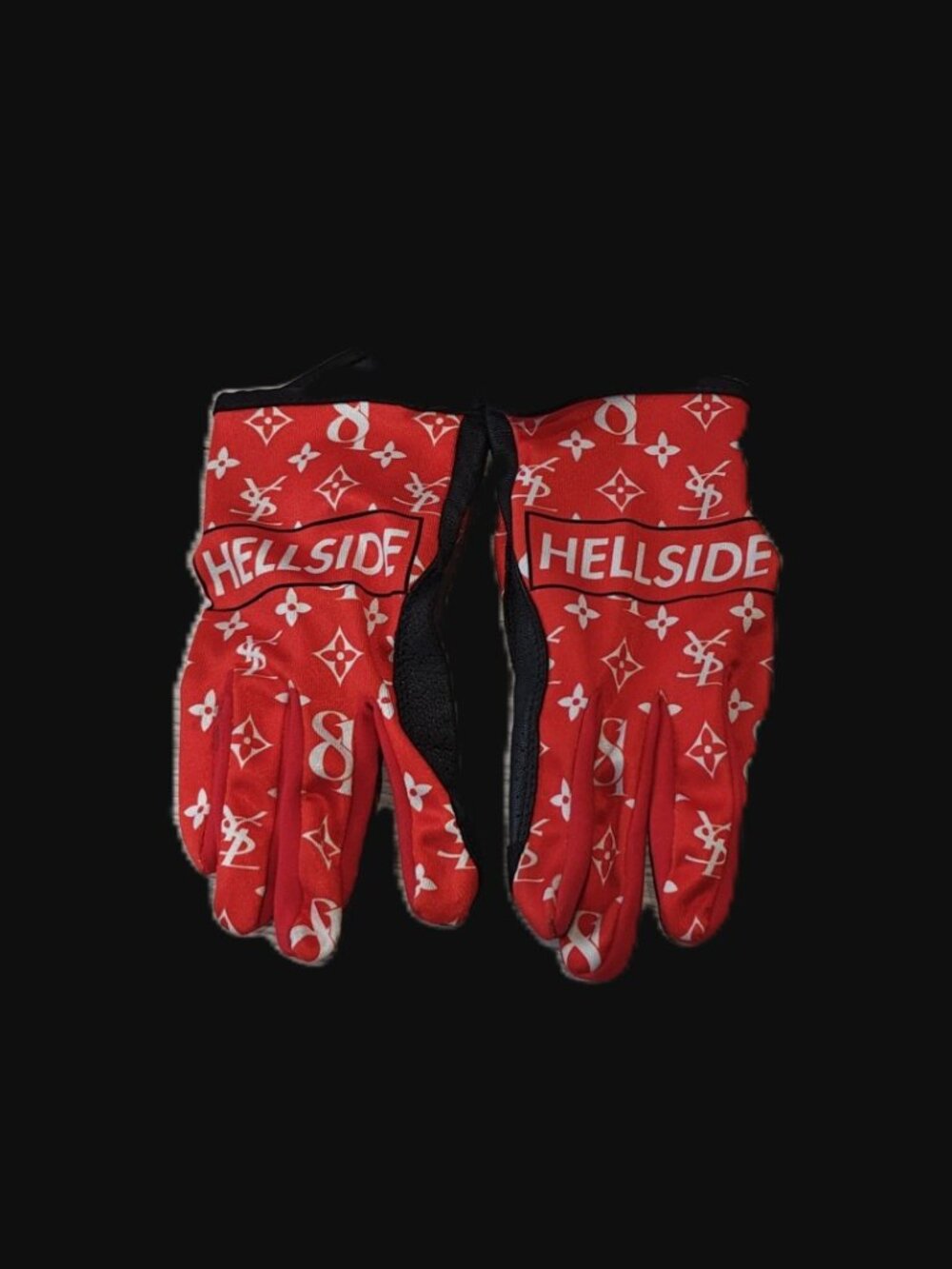 Hellside Monogram “81” Gloves – Red / Black Streetwear – Grip Palm